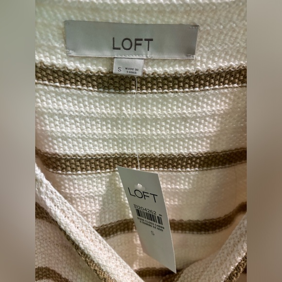 NWT Loft Striped Ruffle Strap Sweater Tank - Picture 7 of 9